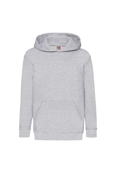Fruit Of The Loom Childrens Unisex Hooded Sweatshirt / Hoodie - Heather Grey