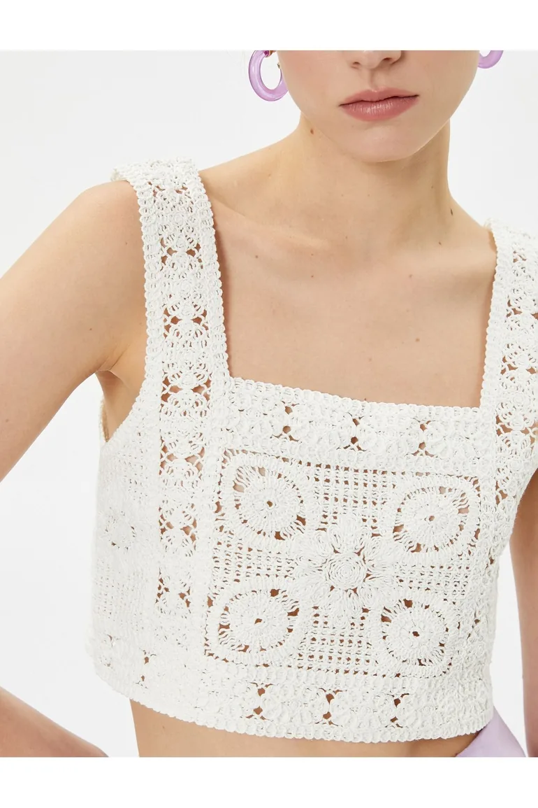 Tuba Ünsal X Cotton - Crochet Crop Undershirt - 4