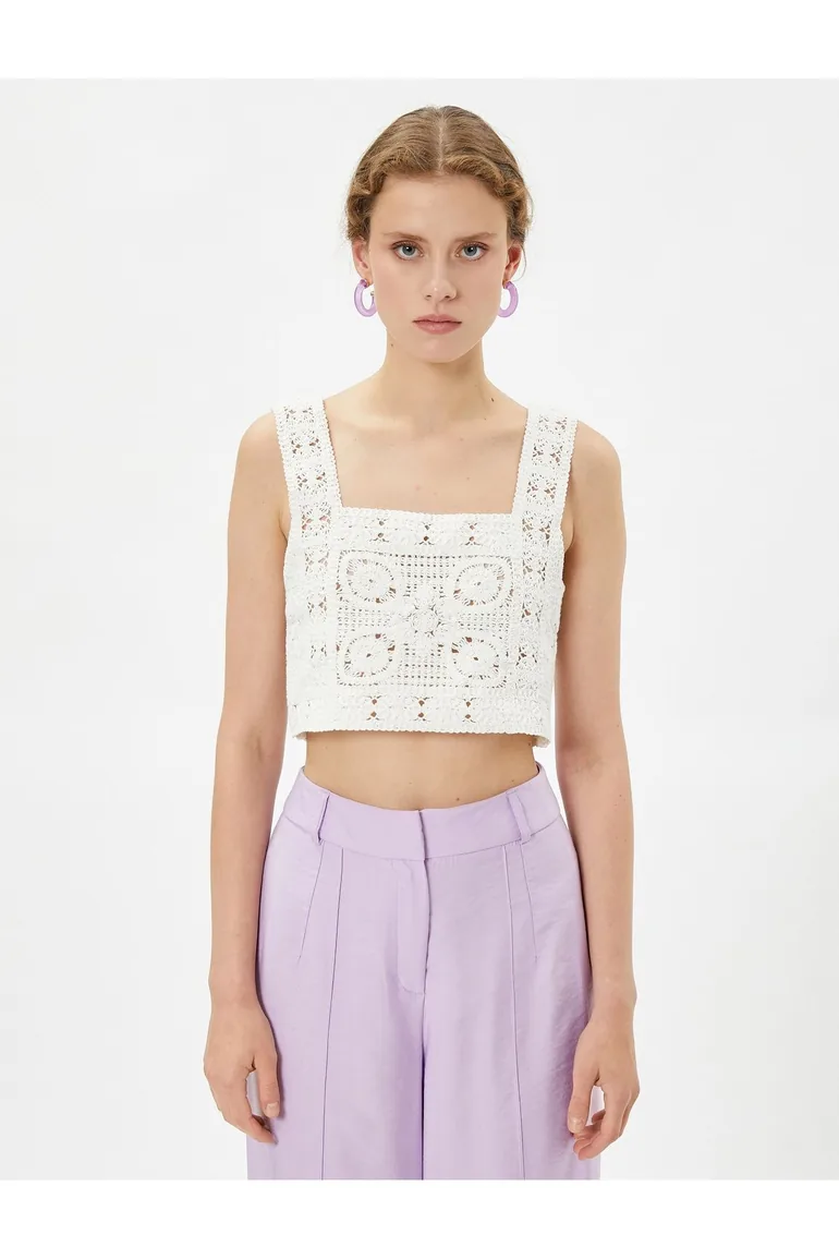 Tuba Ünsal X Cotton - Crochet Crop Undershirt - 2