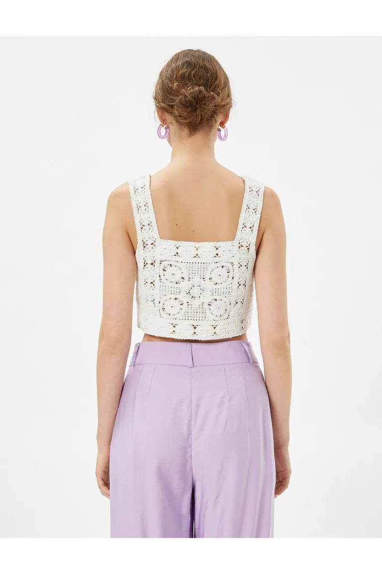 Tuba Ünsal X Cotton - Crochet Crop Undershirt - 3