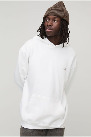 White Oversized Rodeo Over The Seams Print Hoodie - white