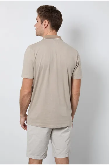 Neutral Feeder Placement Stripe Polo Shirt