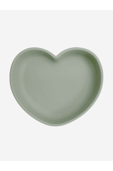 Silicone Heart Shaped Suction Plates in Green