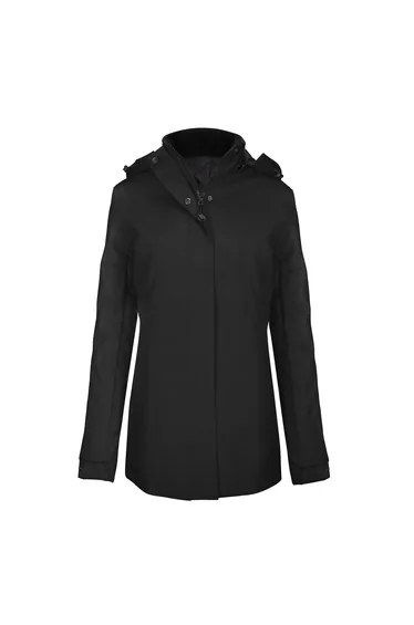 Kariban Womens/Ladies Hooded Parka Jacket - Black