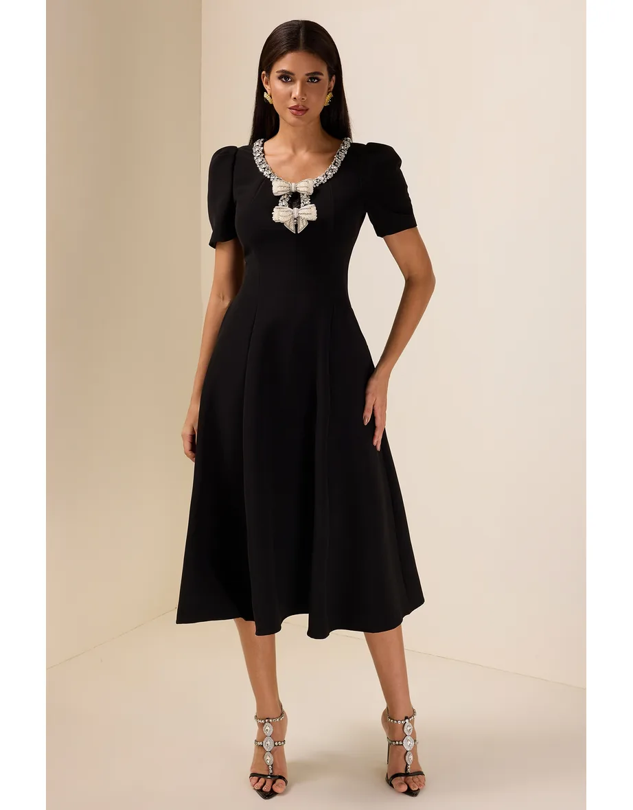 open lace back dress BABARONI Bateau Neck Mother of The Bride Dress with Dramatic Back Drape Formal Gown main image 0