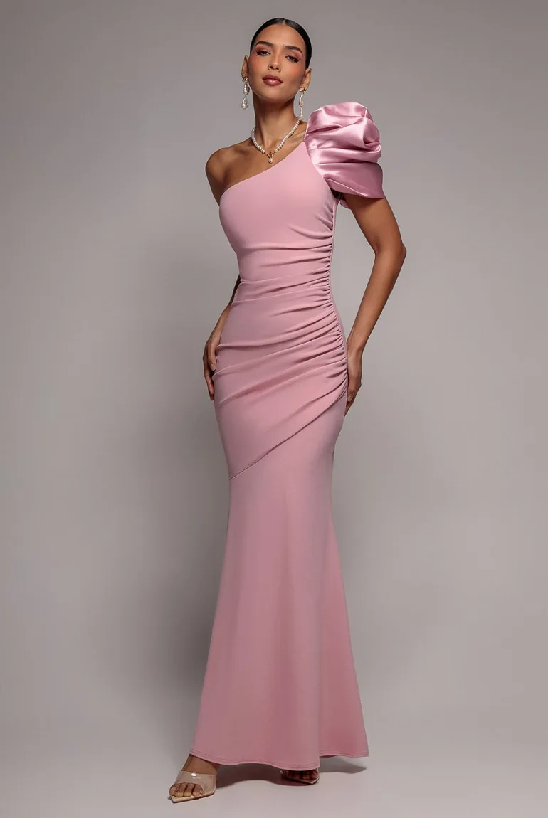 goddiva one shoulder evening maxi dress Goddiva One Shoulder Evening Maxi Dress