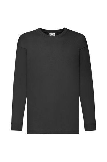 Fruit Of The Loom Childrens/Kids Long Sleeve T-Shirt - Black