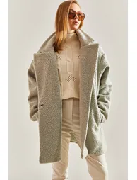Women's Beaded Fabric Coat - 2