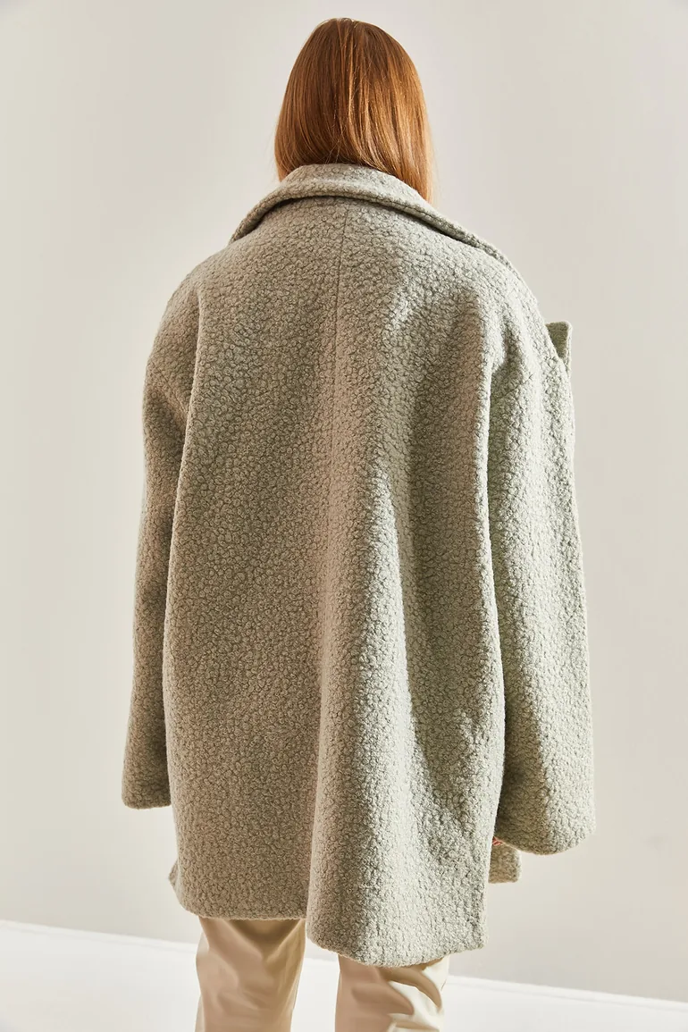 Women's Beaded Fabric Coat - 3