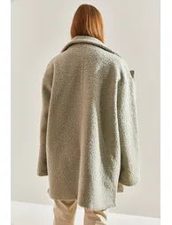 Women's Beaded Fabric Coat - 3
