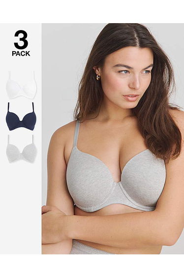 3 Pack Cotton T-Shirt Bras