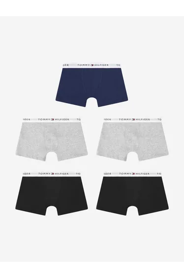 Tommy Hilfiger Boys 5 Pack Boxer Shorts Set in Grey