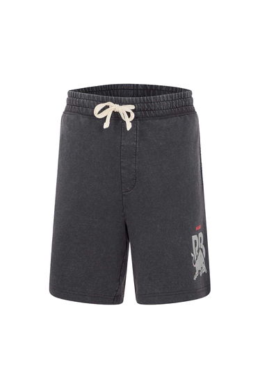 Hugo Mens Washed Elasticated Waist Relaxed Fit Sweat Shorts - Black