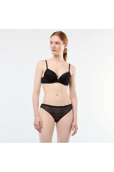 Lace Push-Up Bra BLACK
