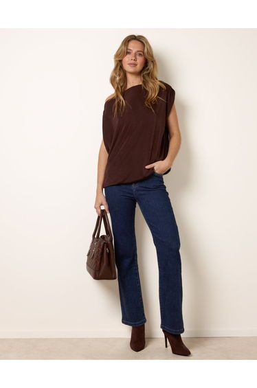 Deep Band Slinky Oversize Tunic Top