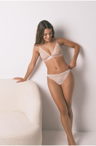 Grey lace Brazilian panty