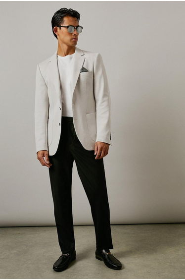 Neutral Slim Fit Patch Pocket Blazer