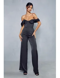 Satin Corset Bardot Jumpsuit - 3
