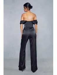 Satin Corset Bardot Jumpsuit - 2