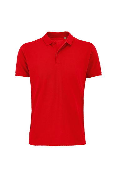 SOLS Mens Planet Pique Organic Polo Shirt - Red