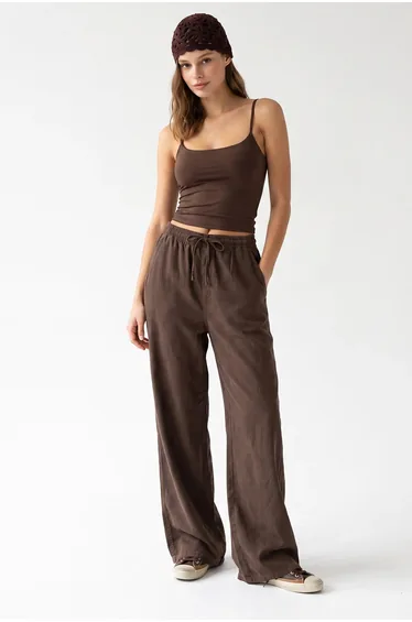 MIXRAY Tencel Wide-Leg Palazzo Trousers