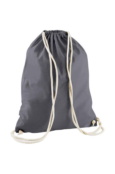 Westford Mill Cotton Drawstring Bag - Graphite Grey