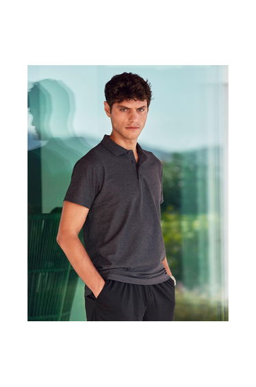 Clique Mens Basic Melange Polo Shirt - Metal Grey