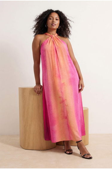 Pink Lilyum Woven Plus Size Dress