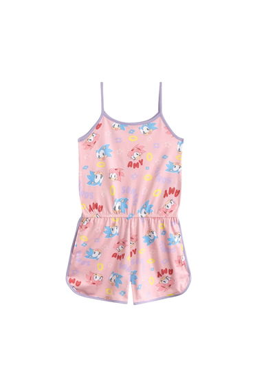Sonic The Hedgehog Girls Sonic & Amy Sleeveless Playsuit - Pink