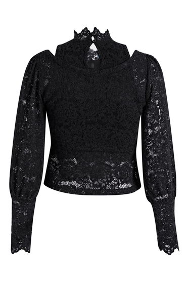 Twisted Front Lace Overlay Crop Top for Club Nights & Party Events