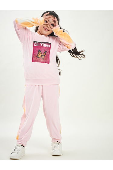 Graphic Print Sweatshirt With Track Pants