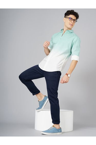 Ombre Print Slim Fit Long Sleeve Shirt