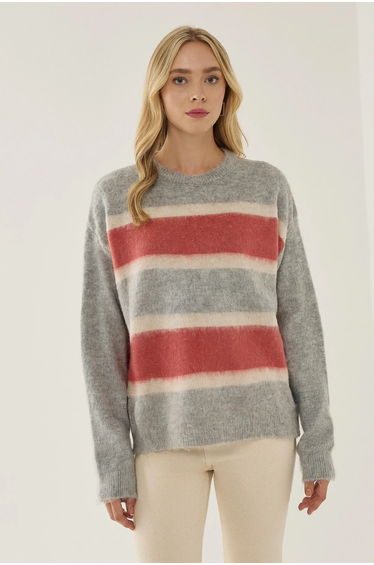 Relaxed Fit Colorful Striped Sweater