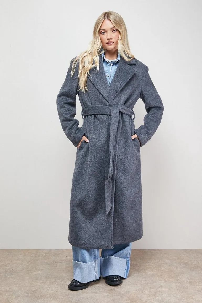 Brushed Belted Coat