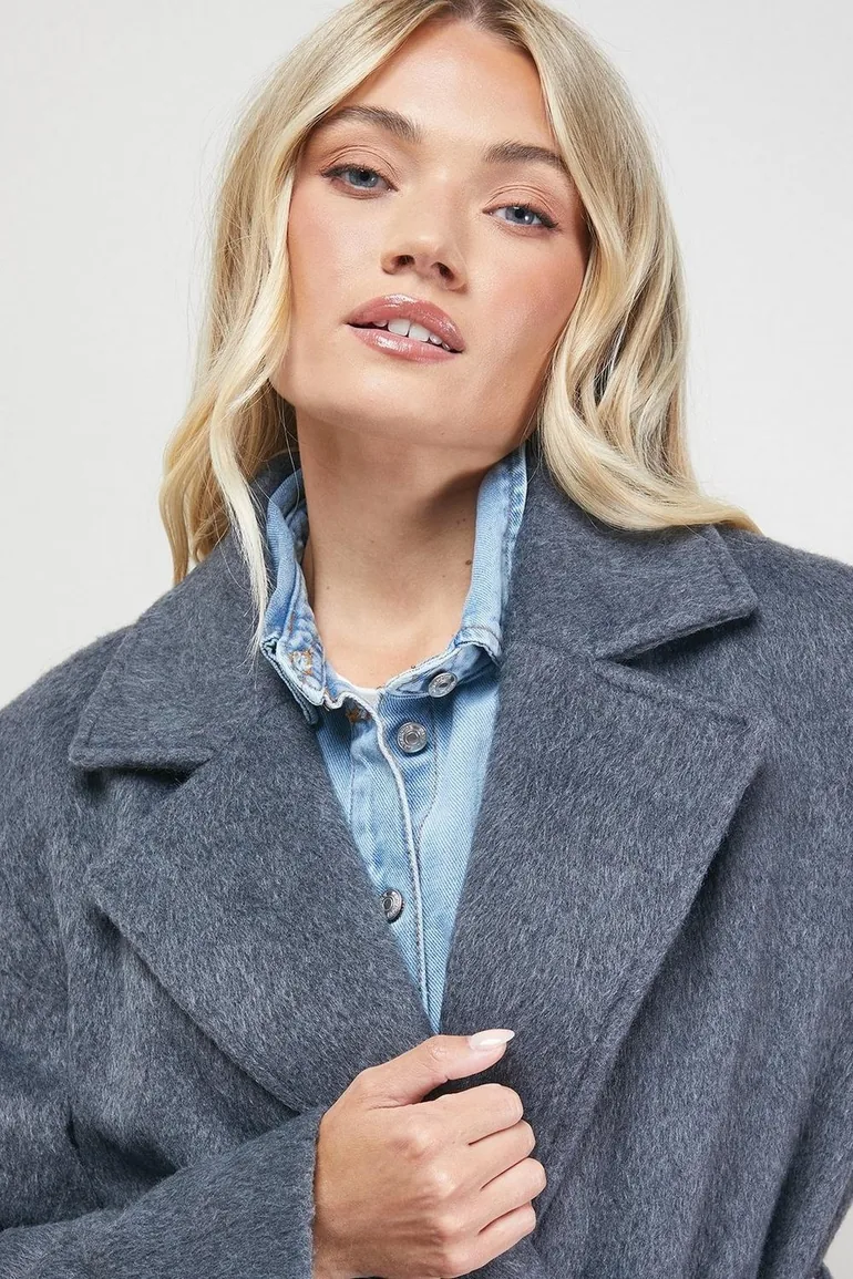 Brushed Belted Coat - 2