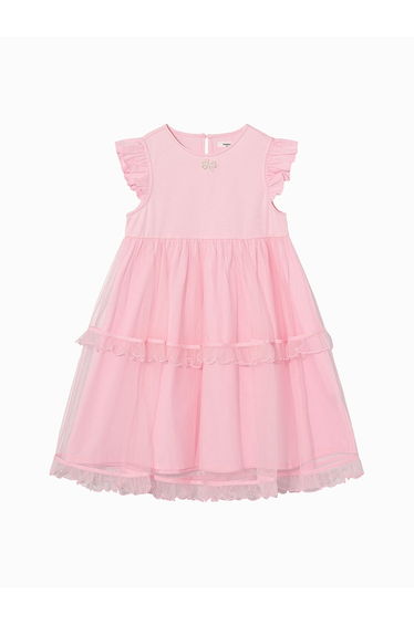 Girls' Dress With Layered Ruffle
