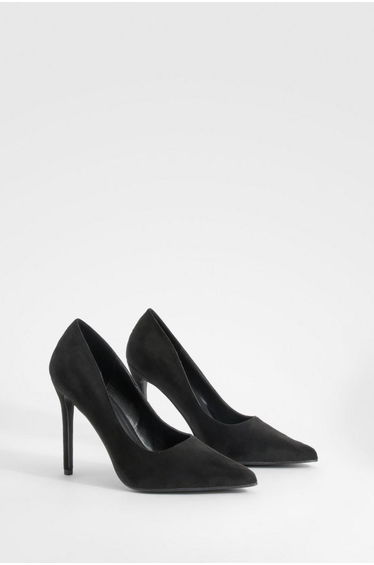 High Stiletto Court Shoes - black