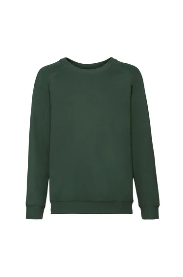 Fruit of the Loom Childrens/Kids Classic Raglan Sweatshirt - Bottle Green