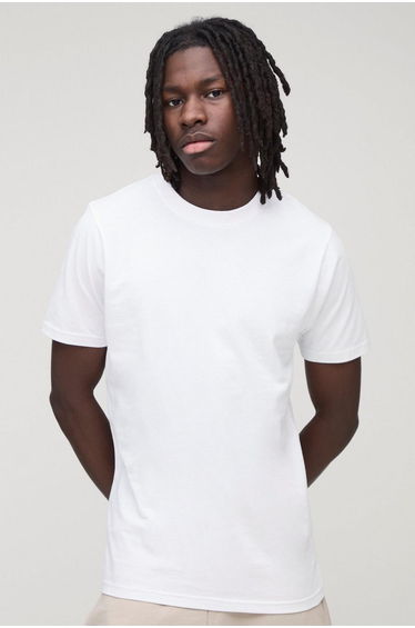 Basic Slim Fit Crew Neck T-Shirt - white