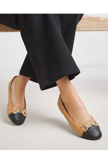 Toe Cap Hardware Detail Ballerina Wide