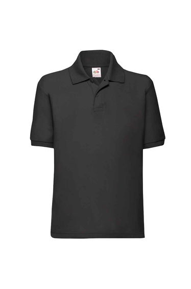 Fruit Of The Loom Childrens/Kids Poly/Cotton Pique Polo Shirt - Black