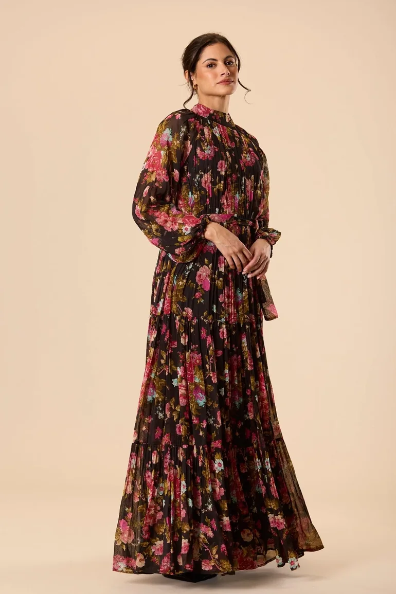violetta maxi dress Violetta Ruffle Neck Maxi Dress