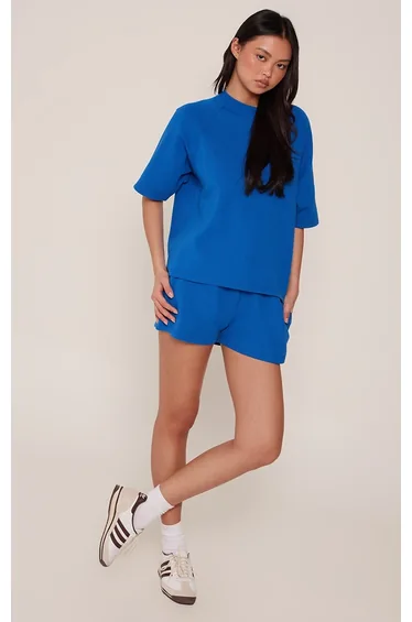 Cobalt Embroidered Interlock Shorts