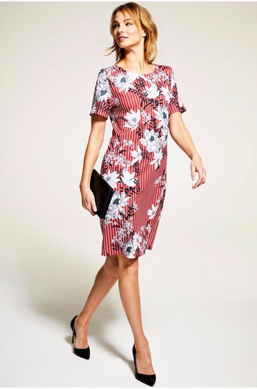 Riviera Short-Sleeved Print Shift Dress