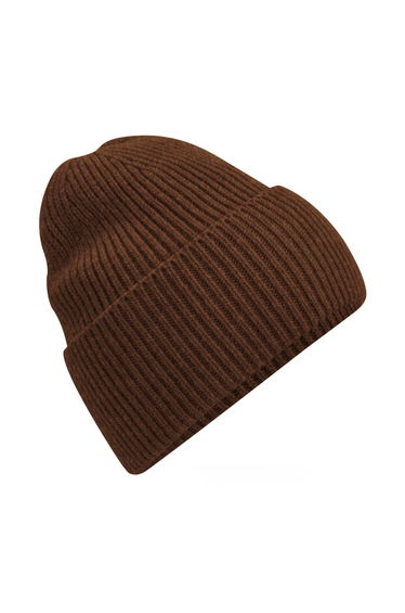 Beechfield Cuffed Oversized Beanie - Walnut
