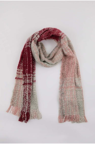 Burgundy Soft Textured Knitwear Women's Scarf