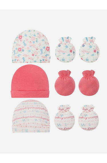 Newborn 3-Pack Cotton Hats and Mittens Set