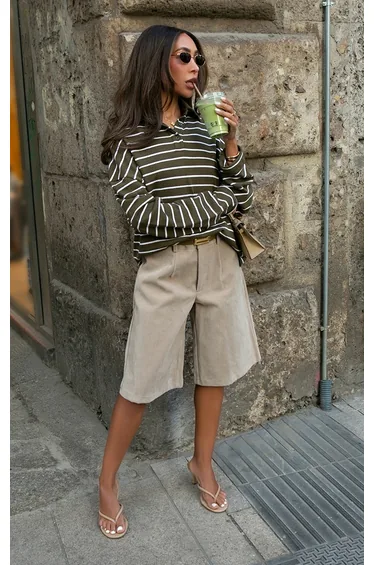 Sand Faux Suede Jorts