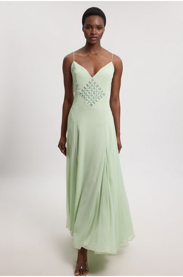 Crystal Embellished Midi Dress