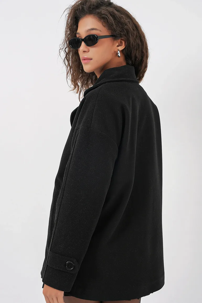 BDART Relaxed Fit Shawl Collar Buttoned Coat - 5